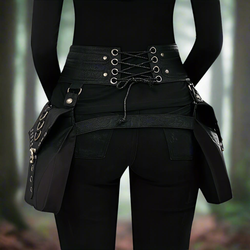 Violet Sorrengail Rider’s Utility Belt | Basgiath Inspired Leather Corset Bag & Belt Set