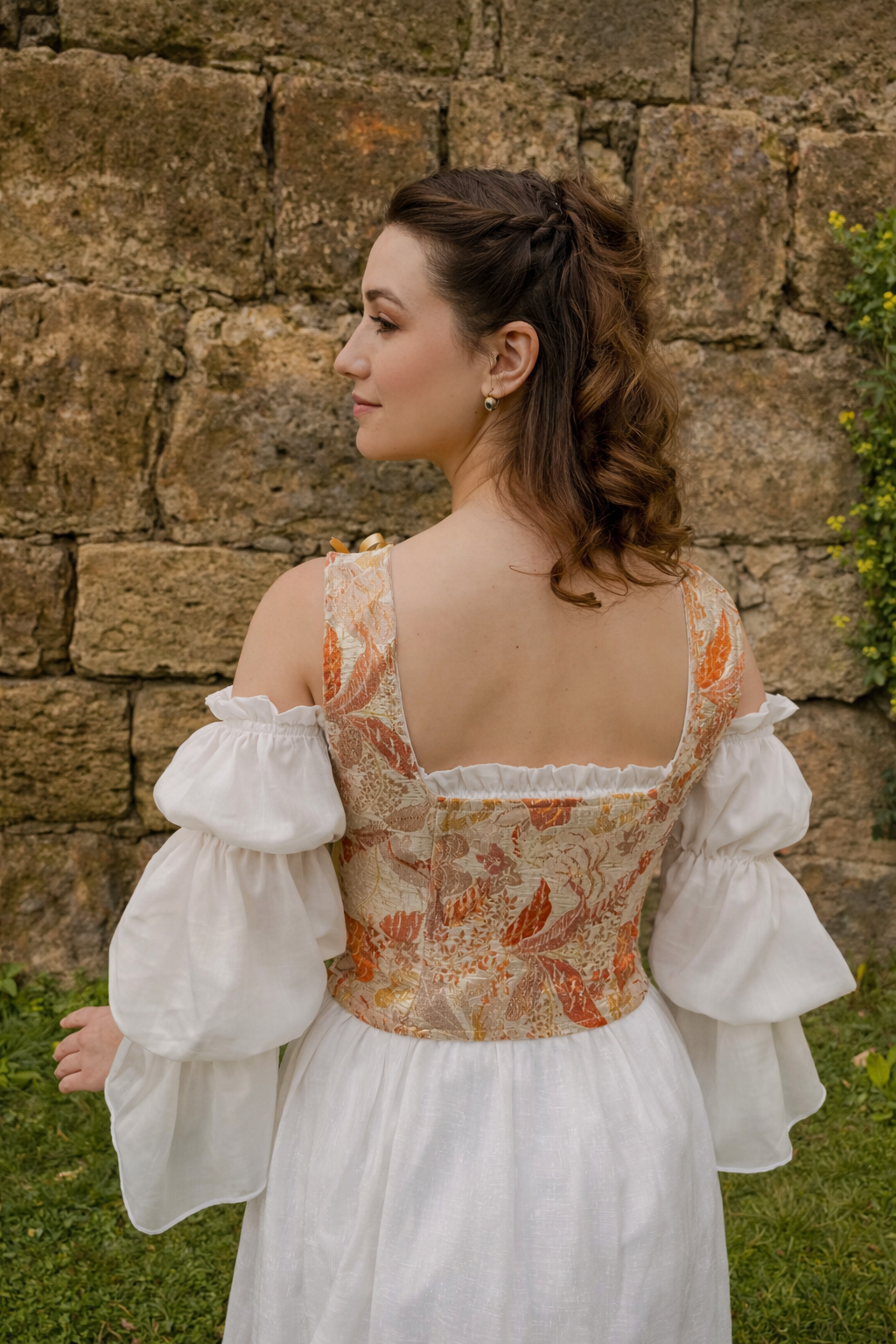 Renaissance Floral Corset Dress | Castlecore Inspired Medieval Fantasy Gown