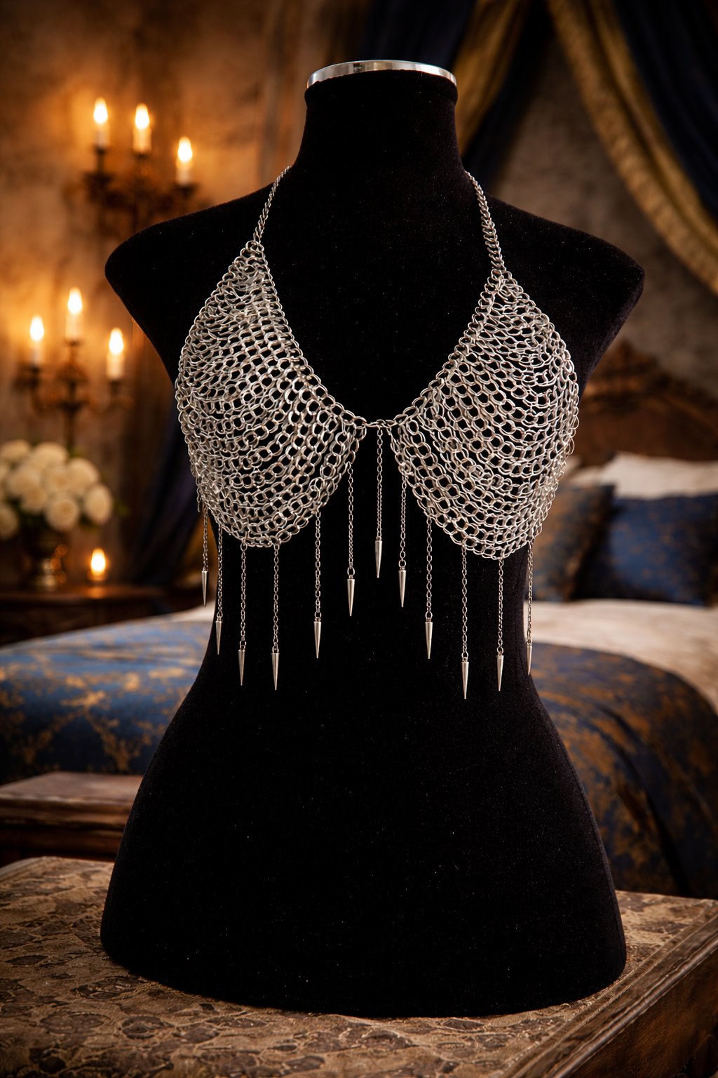 The Shadow Knight Chainmail Bralette | "Moth & Knight" Inspired Body Armor