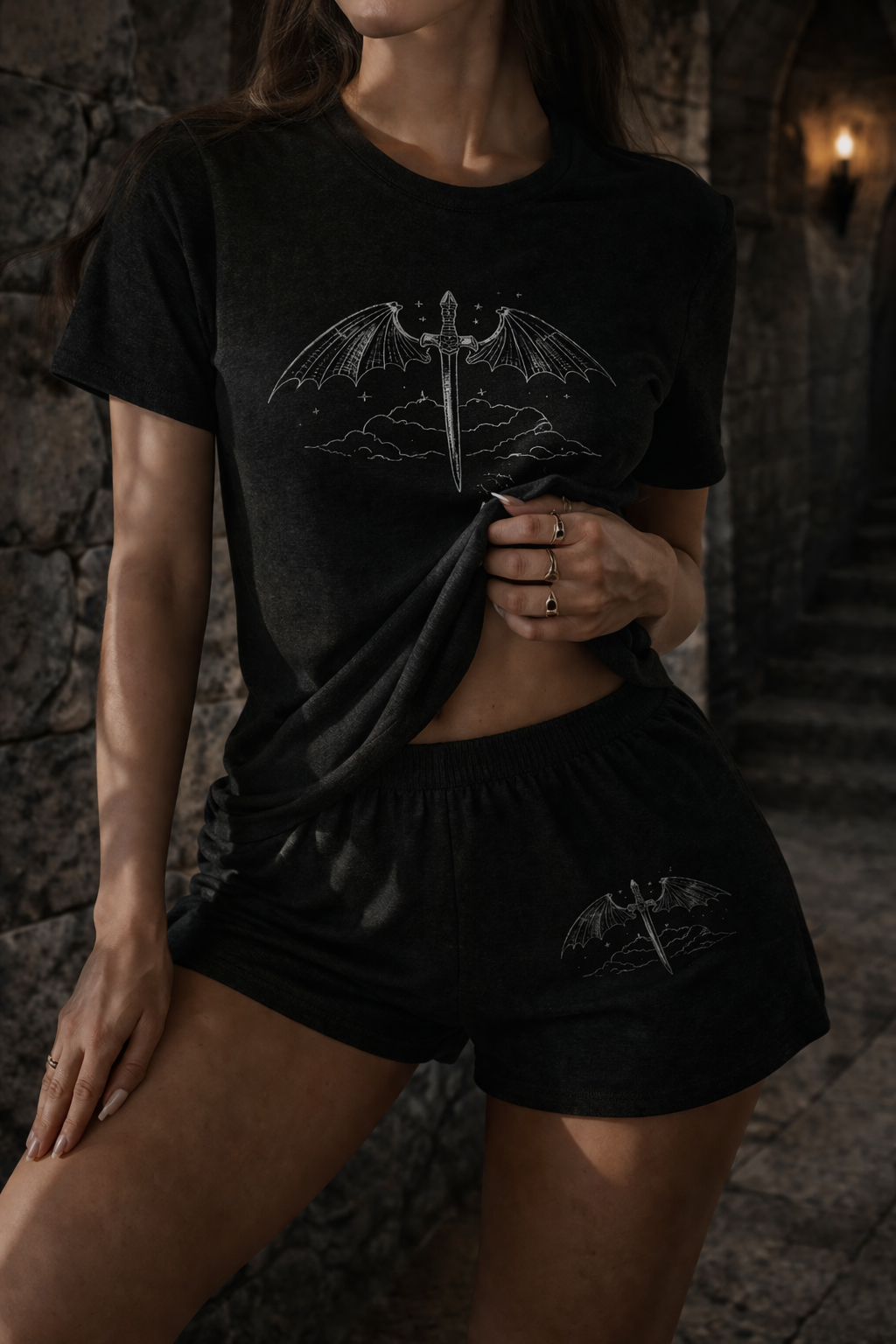 The Rider’s Off-Duty Lounge Set | Celestial Sword & Shadow Wings
