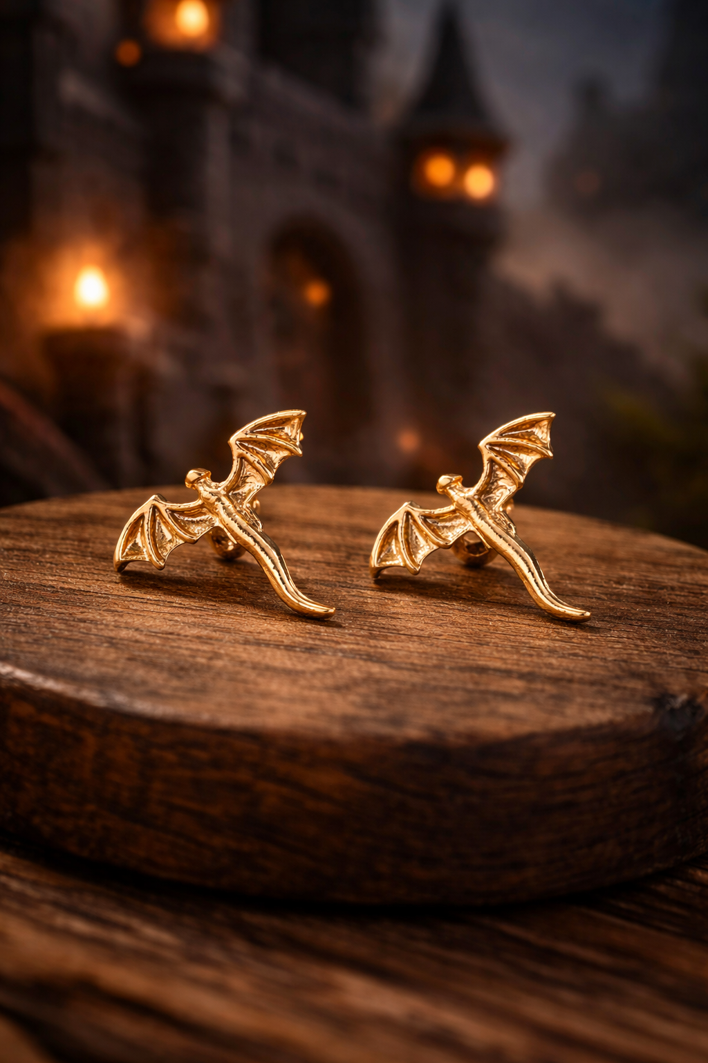 Fourth Wing Golden Dragon Stud Earrings | Basgiath War College Inspired Jewelry