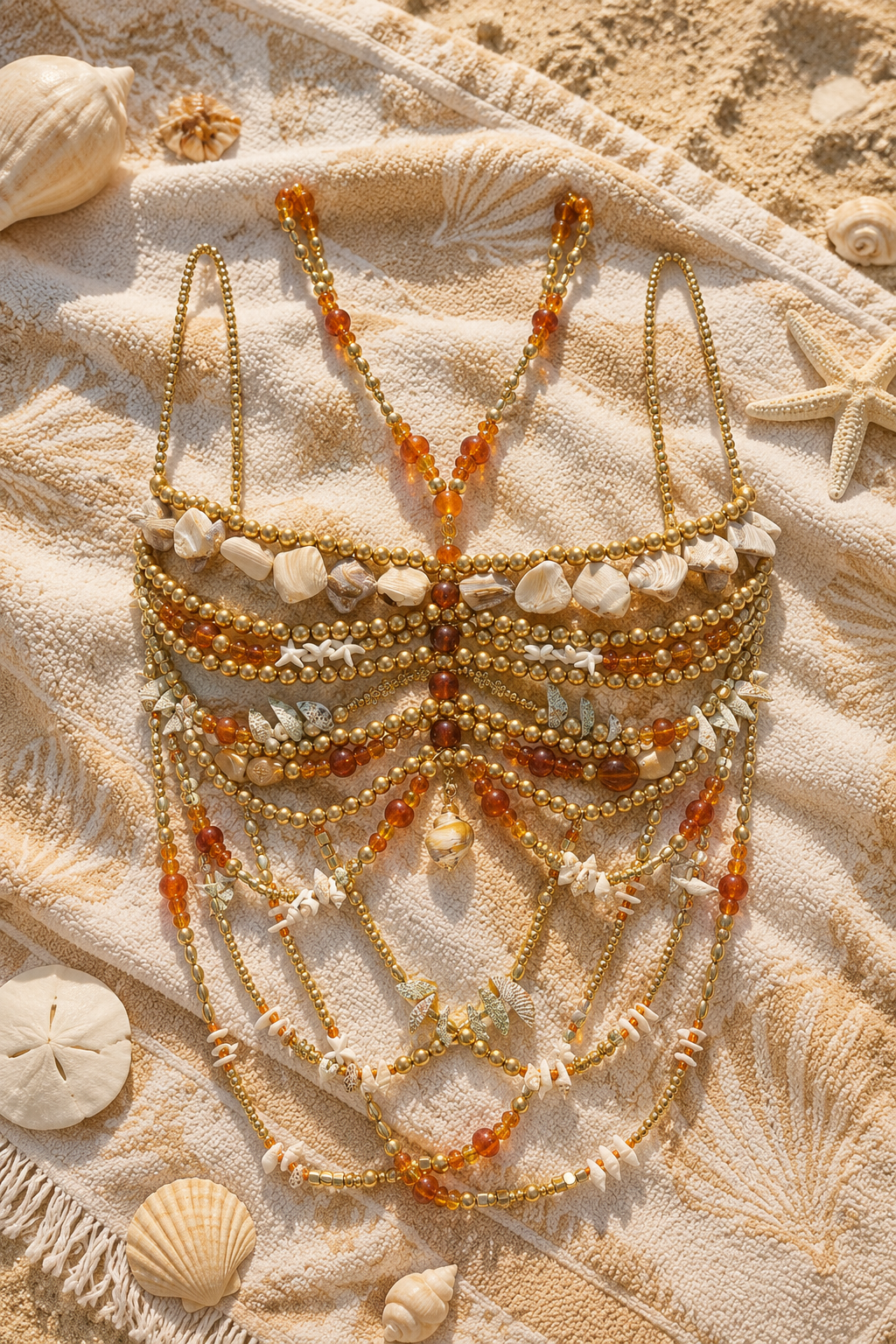 The Adriata Royal Amber Body Chain Top