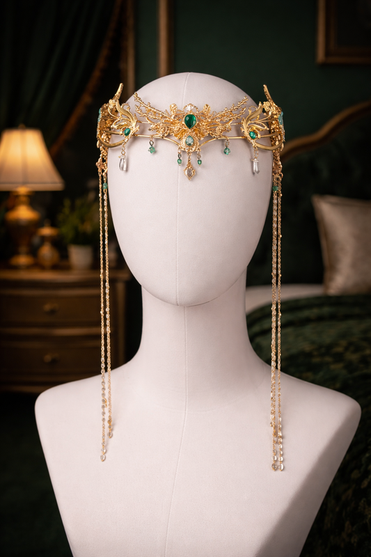The Terrasen Queen Diadem | Emerald Fantasy Circlet