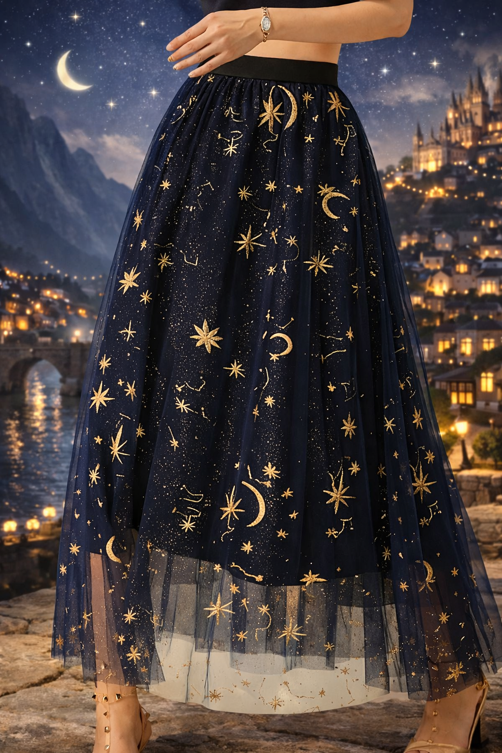 Velaris City of Starlight Skirt | Starfall Inspired Night Court Tulle Midi