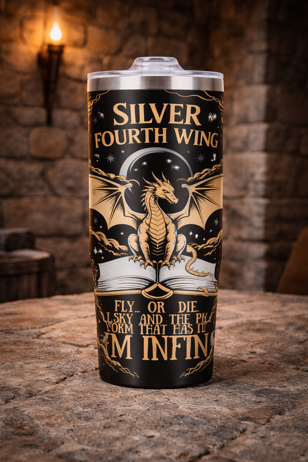 Violet Sorrengail Riders Quadrant Tumbler | Fourth Wing Inspired Insulated Stainless Steel Cup