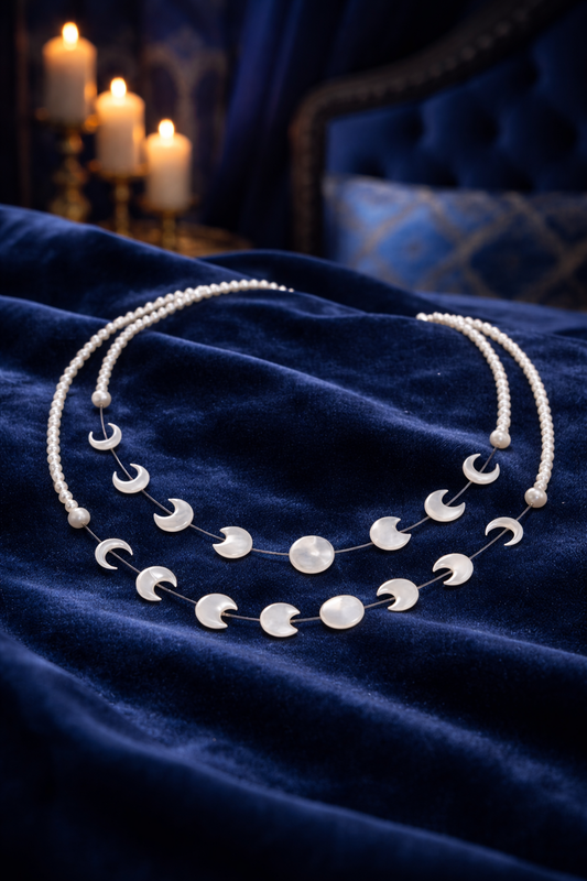 The High Lady’s Lunar Necklace | Mother of Pearl Feyre Inspired Layers