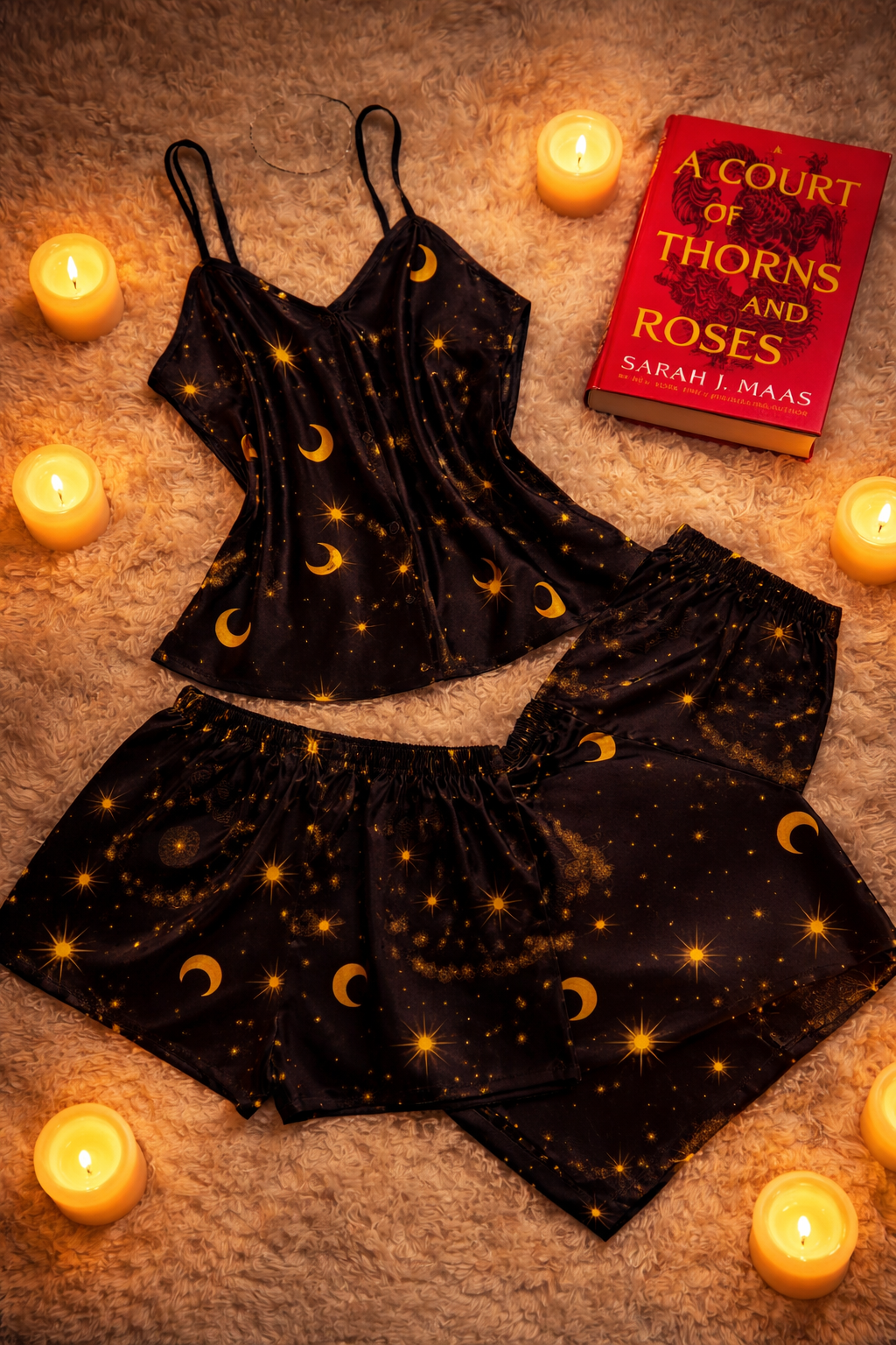 Nesta’s Night Court Reading Set | Celestial 3-Piece Starlight Pajamas & Lounge Set