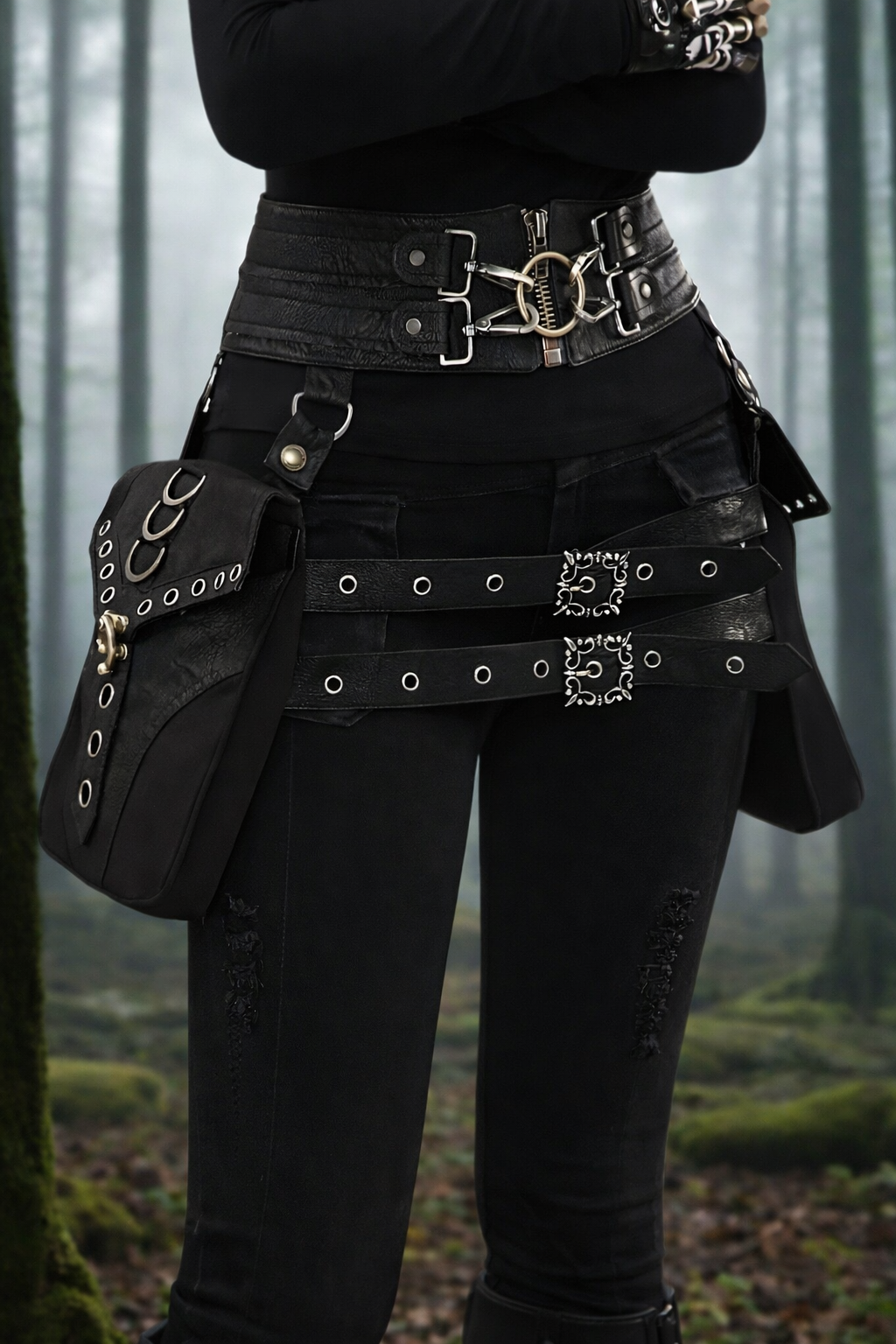Violet Sorrengail Rider’s Utility Belt | Basgiath Inspired Leather Corset Bag & Belt Set